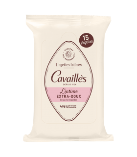 CAVAILLES LINGETTES INTIME EXTRA-DOUCES 15 PIECES