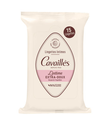 CAVAILLES LINGETTES INTIME EXTRA-DOUCES 15 PIECES