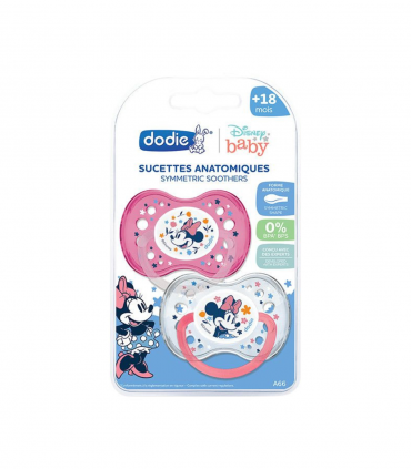 Dodie Lot de 2 sucettes en silicone +18 mois Disney Minnie