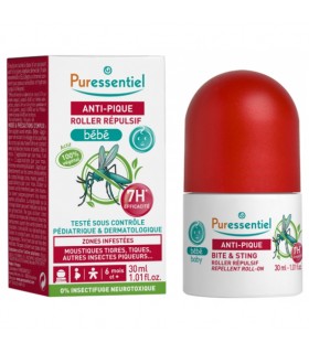 PURESSENTIEL ANTI-PIQUE ROLLER REPULSIF VISAGE ET CORPS BEBE 30ML