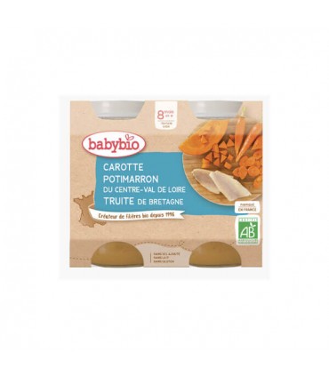 BABYBIO POT CAROTTE POTIMARRON TRUITE 2*200G