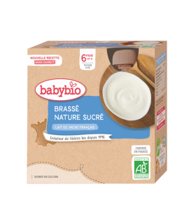 BABYBIO GOURDE BRASSE AU LAIT DE VACHE NATURE 4*85G
