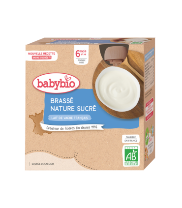 BABYBIO GOURDE BRASSE AU LAIT DE VACHE NATURE 4*85G