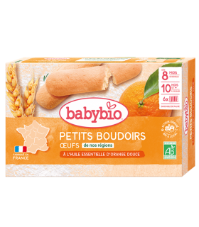 BABYBIO Petits Boudoirs à l'huile Essentielle d'orange Douce 120G