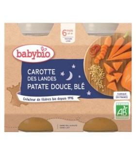 BABYBIO BONNE NUIT CAROTTE PATATE DOUCE & BLE 2*200G