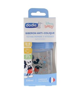 DODIE BIBERON INITIATION 150ML MICKEY 0-6MOIS TETINE RONDE D3