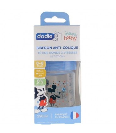 DODIE BIBERON INITIATION 150ML MICKEY 0-6MOIS TETINE RONDE D3
