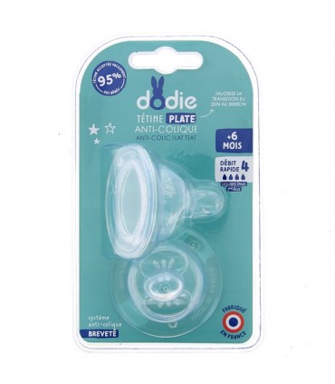 DODIE TETINE PLATE COL LARGE SENSATION+ LIQUIDE EPAIS 2EME AGE 6MOIS