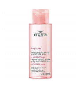 EAU DÉMAQUILLANTE MICELLAIRE AUX PÉTALES DE ROSE 400 ML VISAGE, YEUX ET LÈVRES - PEAUX SENSIBLES