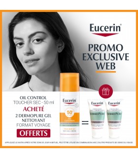 EUCERIN TRAVEL PACK OIL CONTROL SPF50+ 50ML + DERMOPURE SERUM TRIPLE ACTION 7ML + DERMOPURE GEL NETTOYANT TRIPLE ACTION 20ML