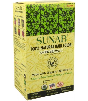 RADICO SUNAB ORGANIC HAIR COLOUR DARK BROWN 100G