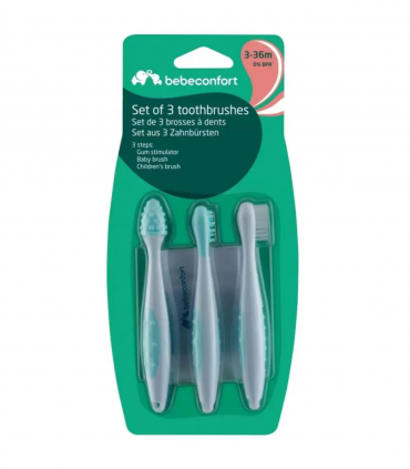 BEBE CONFORT 3 BROSSES A DENTS AVEC ETUI SAILOR BLEU 0-36MOIS