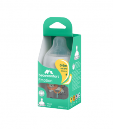 BEBE CONFORT BIBERON PP EMOTION PETIT CHAT 150ML BLANC REF 5701