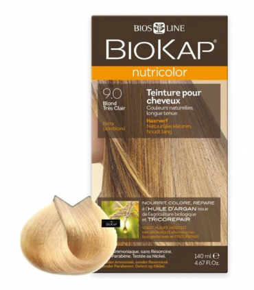BIOKAP NUTRICOLOR 9.0 TEINTURE POUR CHEVEUX BLOND TRÈS CLAIR