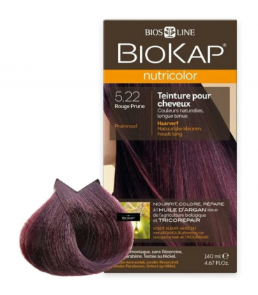 BIOKAP NUTRICOLOR 5.22 TEINTURE POUR CHEVEUX ROUGE PRUNE