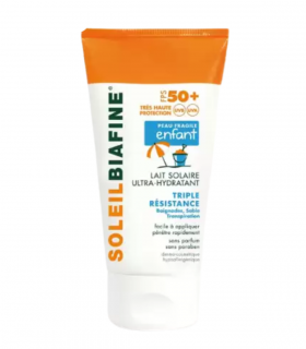BIAFINE LAIT SOLAIRE ENFANT ULTRA-HYDRATANT TRIPLE RÉSISTANCE SPF 50+