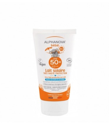 ALPHANOVA LAIT Solaire Bébé Certifiée Bio SPF 50+ Hypoallergénique 50G