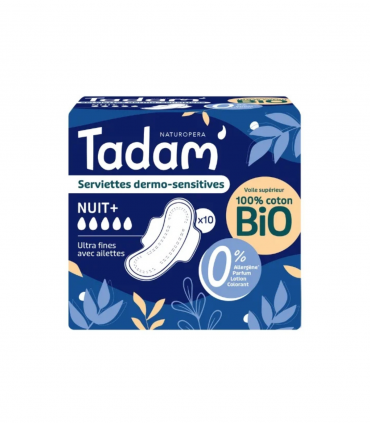 TADAM SERVIETTES ULTRA NUIT+ 10 UNITES