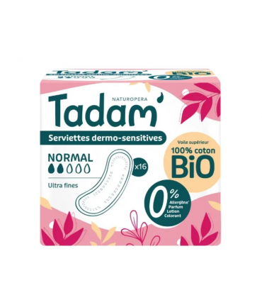 TADAM SERVIETTES DERMO-SENSITIVES ULTRA NORMAL X16