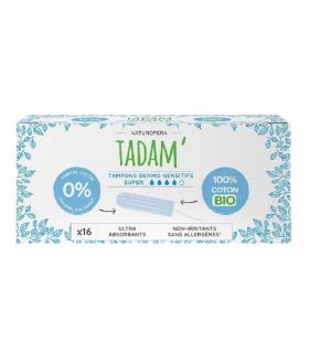 TADAM Tampons Coton Bio Super 16 Unités