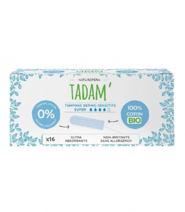 TADAM Tampons Coton Bio Super 16 Unités