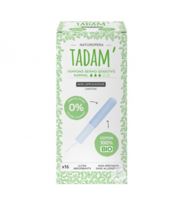 TADAM Tampons Coton Bio Avec Appli Normal 16 Pieces