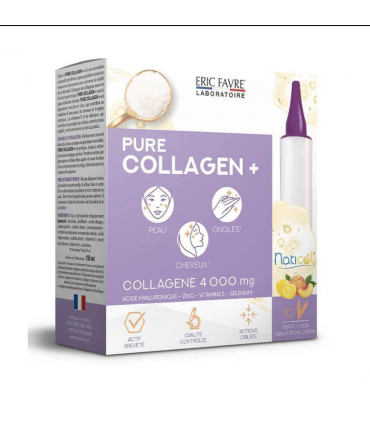 ERIC FAVRE PURE COLLAGEN + 10*15ML PECHE ET CITRON