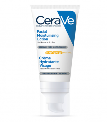 CRÈME HYDRATANTE VISAGE PEAUX NORMALES A SECHES SPF50 52ML