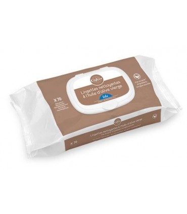 LINGETTES NETTOYANTES À L'HUILE D'OLIVE 70 LINGETTES