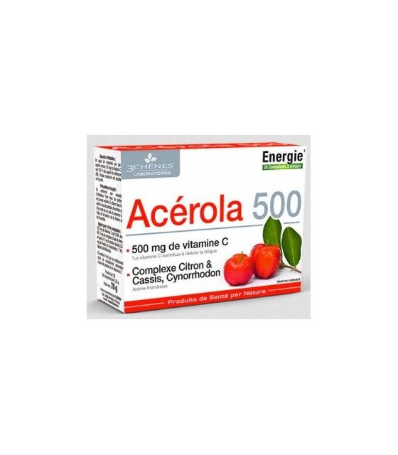 Les 3 Chenes Acerola 500 Mg 24 Comprimes A Croquer Sur Mapara Ma