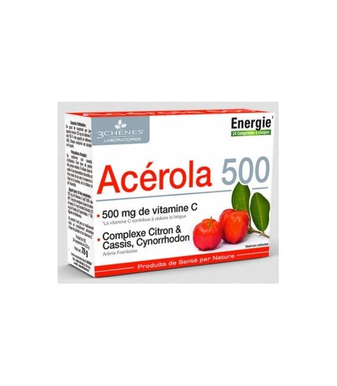 Les 3 Chenes Acerola 500 Mg 24 Comprimes A Croquer Sur Mapara Ma