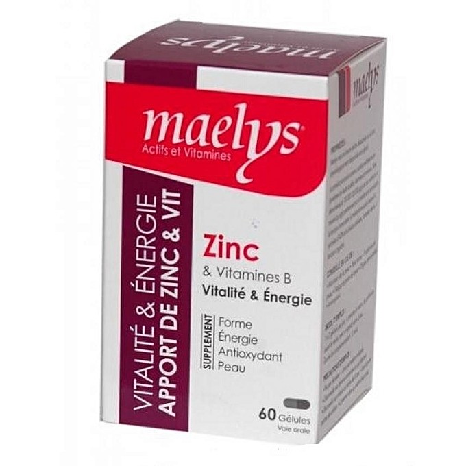 MAELYS ZINC & VITAMINES B VITALITÉ 60 GÉLULES Sur Mapara.ma