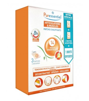 ARTICULATIONS PATCHS CHAUFFANTS AUX 14 HUILES ESSENTIELLES 3 PATCHS