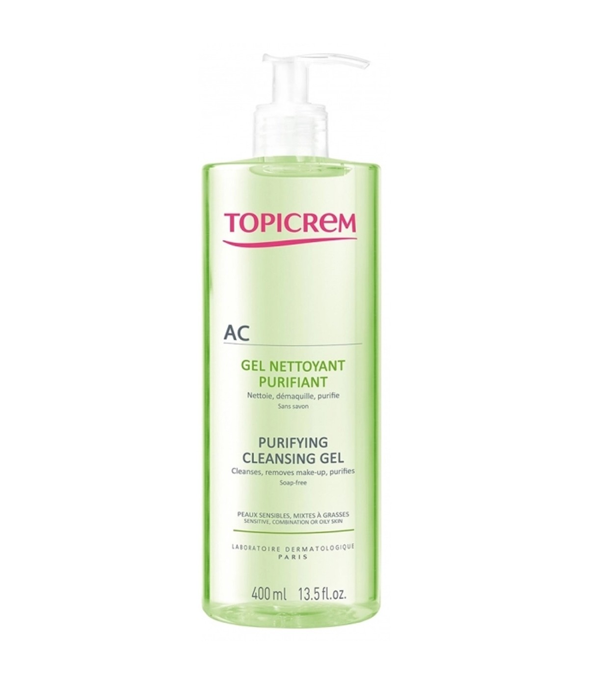 TOPICREM AC GEL  NETTOYANT  PURIFIANT  PEAUX  MIXTES A GRASSES  