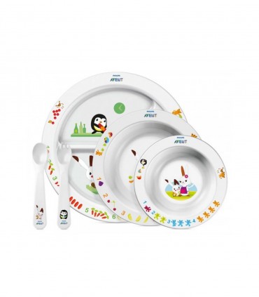 SET REPAS 6 M+ 1 ASSIETTE - 2 BOLS - 1 FOURCHETTE - 1 CUILLÈRE