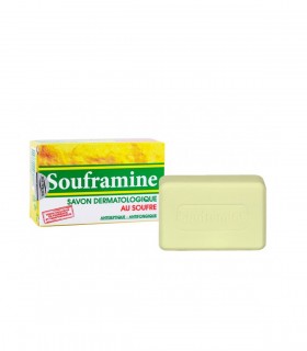 SOUFRAMINE SAVON DERMATOLOGIQUE AU SOUFRE 90G