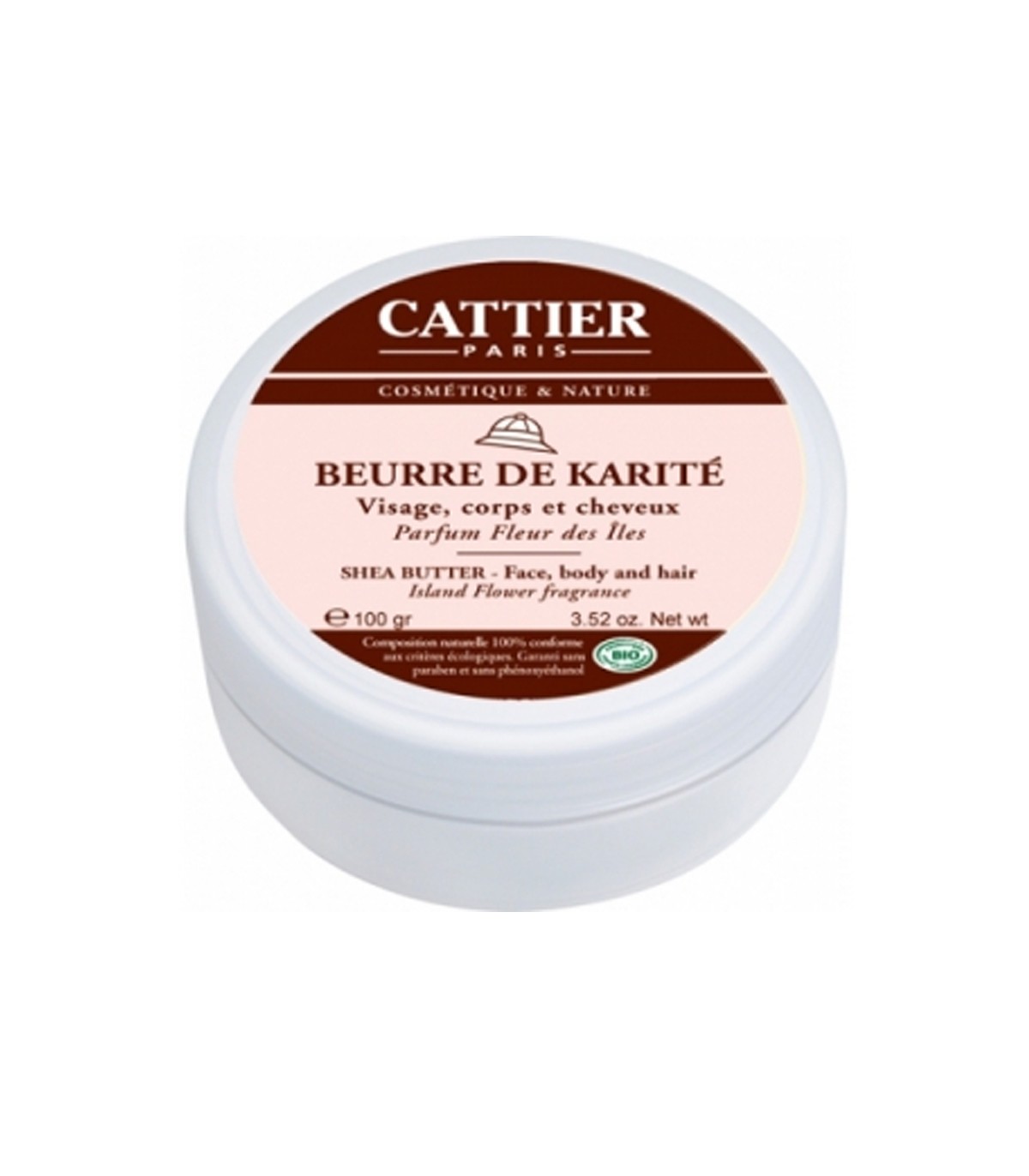 Cattier Beurre de Karité bio visage corps cheveux 100g