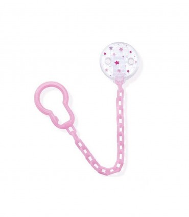 ATTACHE SUCETTE CHAINETTE ROSE
