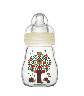 BIBERON EN VERRE FEEL GOOD 1ER AGE BLANC 170ML