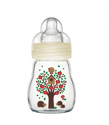 BIBERON EN VERRE FEEL GOOD 1ER AGE BLANC 170ML