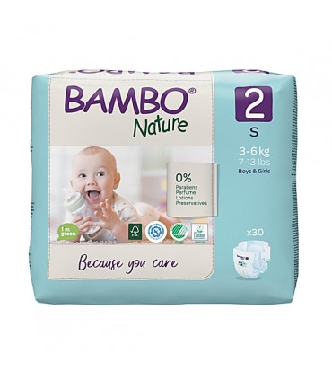 BAMBO NATURE T2 3-6KG / 30 COUCHES