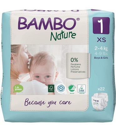 BAMBO NATURE T1 2-4KG / 22 COUCHES