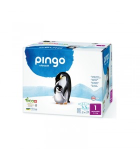 PINGO  NEW BORN JUMBO T1 2-5KG/  2 SACHET DE 27 COUCHES