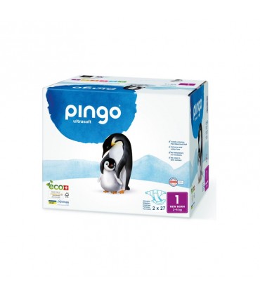 PINGO  NEW BORN JUMBO T1 2-5KG/  2 SACHET DE 27 COUCHES