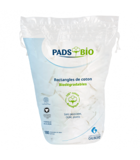 GILBERT PADS BIO 180 RECTANGLES DE COTON 8X10CM