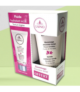 DESTOCKAGE LAINO FLUIDE HYDRATANT ECLAT 50ML +GOMMAGE DOUCEUR ECLAT OFFERT EXP: 11/22