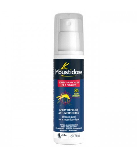 MOUSTIDOSE Spray Répulsif Anti-Moustiques Zones Tropicales et à Ris