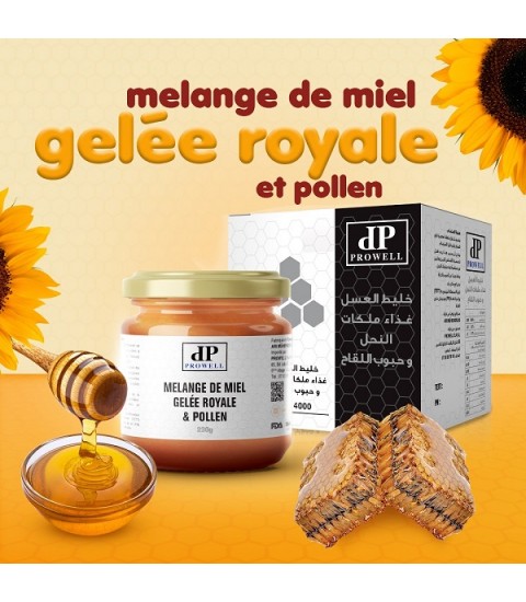 PROWELL Mélange de miel Gelée Royal et Pollen 230G sur