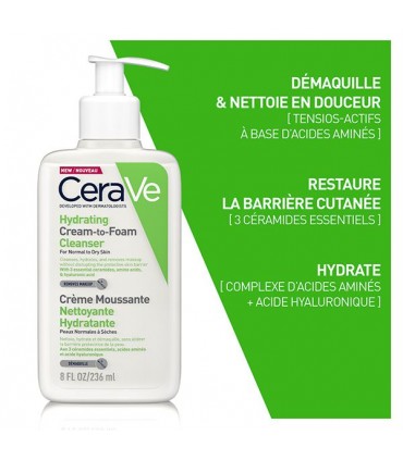 CRÈME MOUSSANTE NETTOYANTE HYDRATANTE 236ML