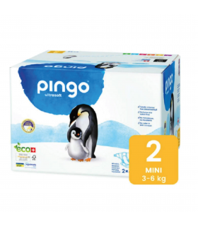 PINGO  NEW BORN T2 3-6KG 3 SACHETS DE 42 COUCHES
